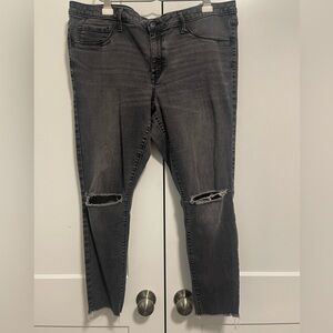 Distressed Black Women's Jeans